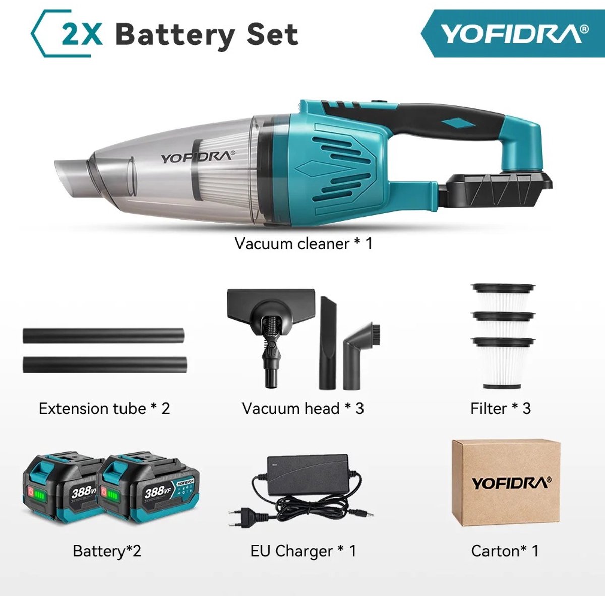 Prolinx Lunekiss 1500W Draadloze Kruimeldief met 2 Batterijen - afbeelding 2