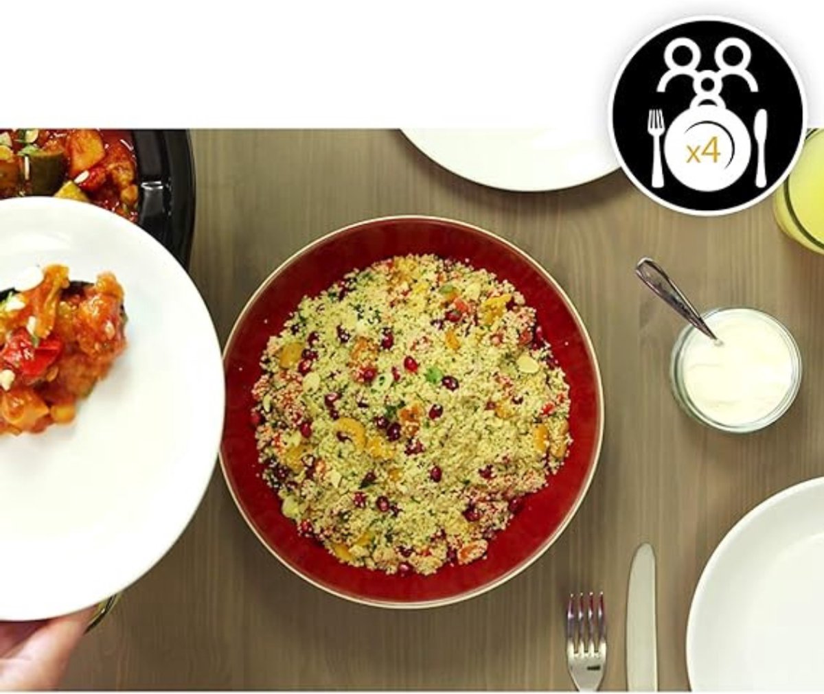 Aurixi® Slowcooker met Timer - Rood - 30cm x 22cm x 31cm - afbeelding 3