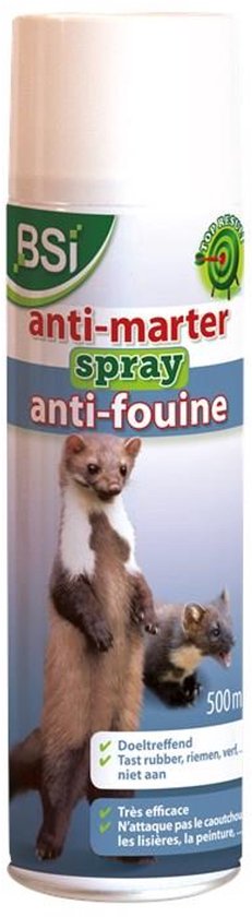 BSI - Anti-Marter Spray - Het afweermiddel om uw wagen en woning te beschermen tegen marters - 500 ml