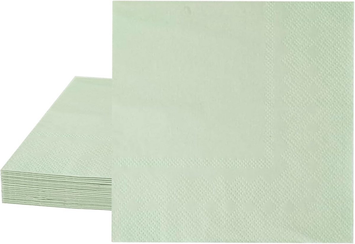 20 Stuks Saliegroene Servetten 33x33cm – Feestartikelen voor Bruiloft, Kerst & Verjaardag