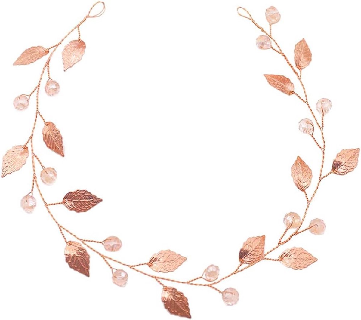 Elegante Bruidshaaraccessoire met Strass en Bladmotief voor Bruiloften