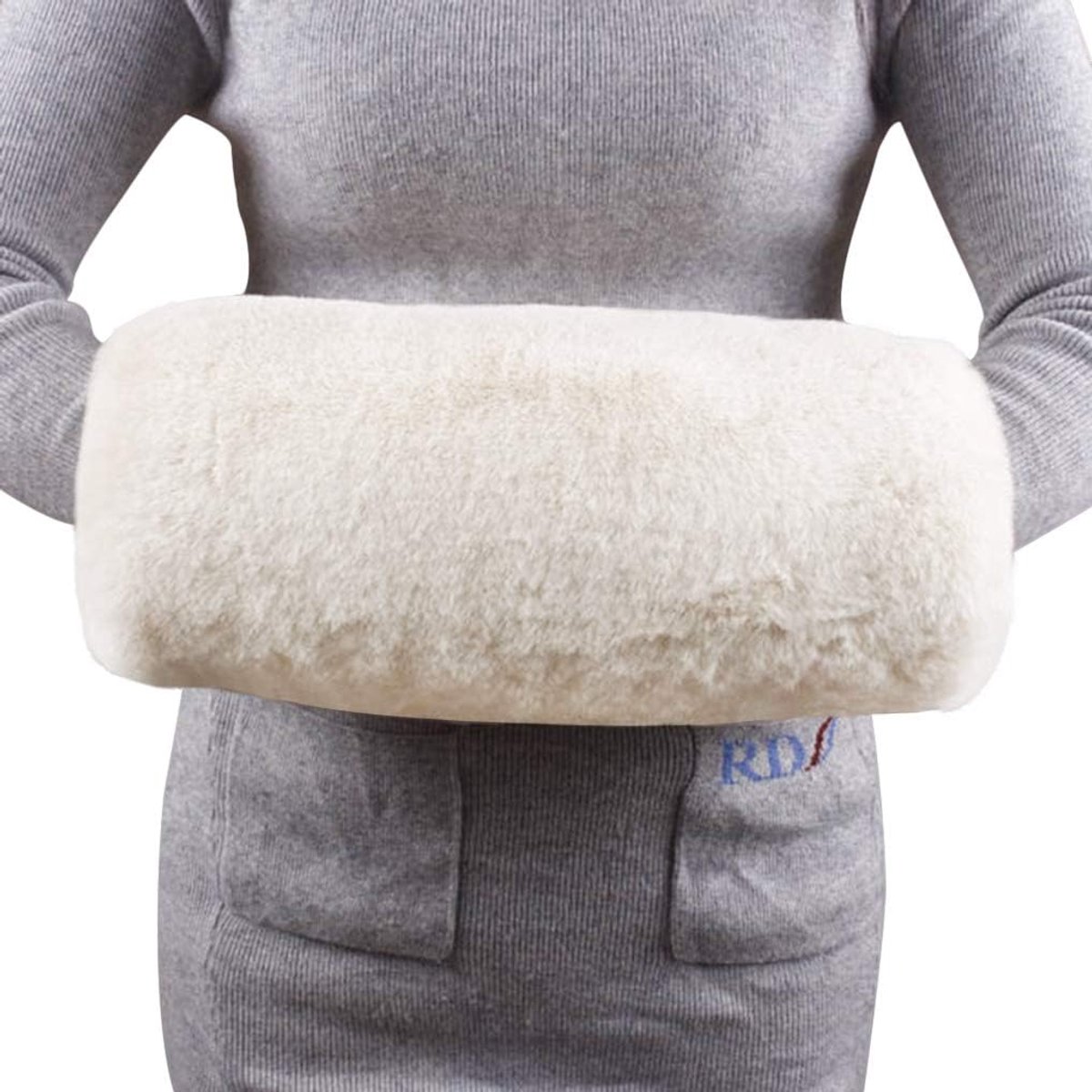 Dikke, imitatie konijnenbont handwarmers, dikke en warme handschoenmouwen voor mannen en vrouwen (beige)