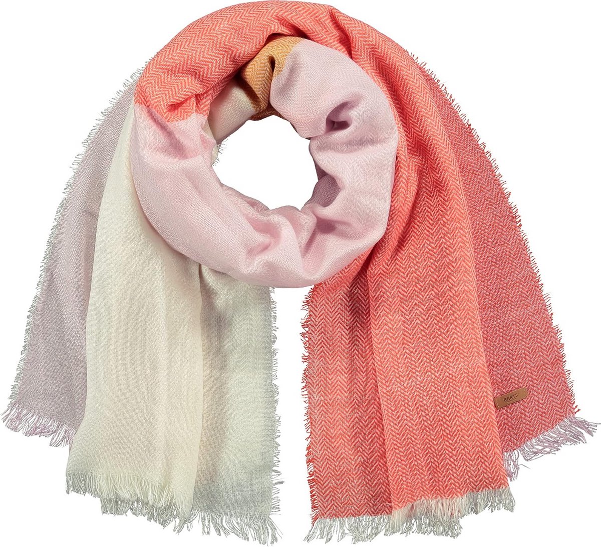 Dames Sjaal met Kleurblokken en Rafels voor Herfst en Winter