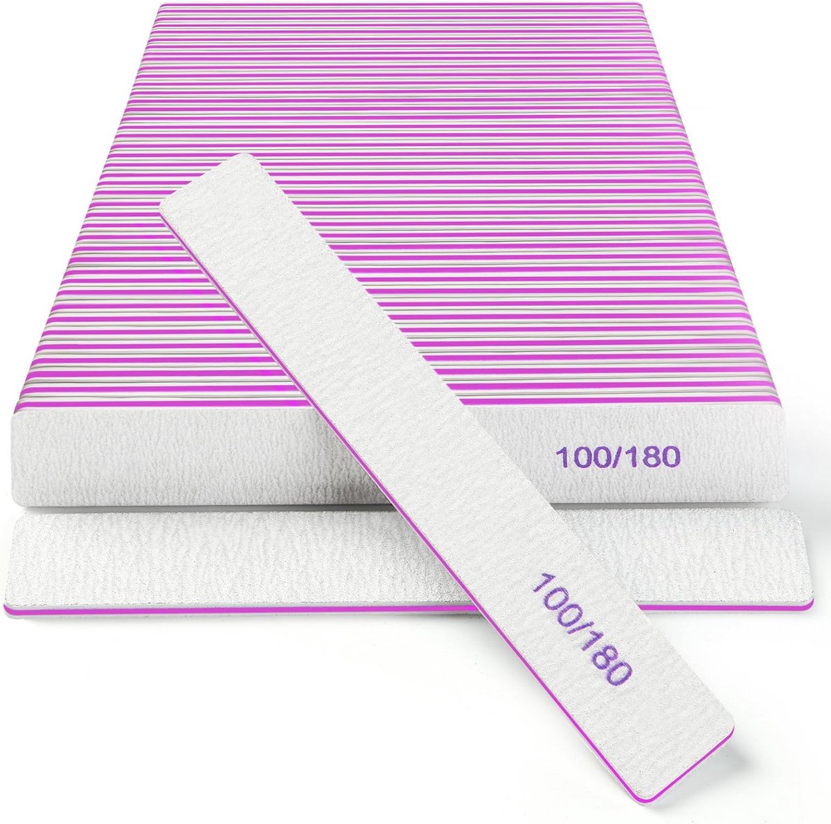 30 Stuks Professionele Nagelvijlen Set Dubbelzijdig 100/180 Grit Manicuregereedschap
