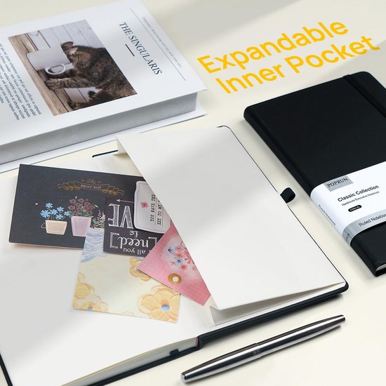 Leitz Style Notitieboek A5 Geruit, Harde Kaft, 160 Pagina’s, 80 Vellen, FSC-gecertificeerd Papier van 100 g/m², Elastische Sluiting & Bladwijzer, Voor