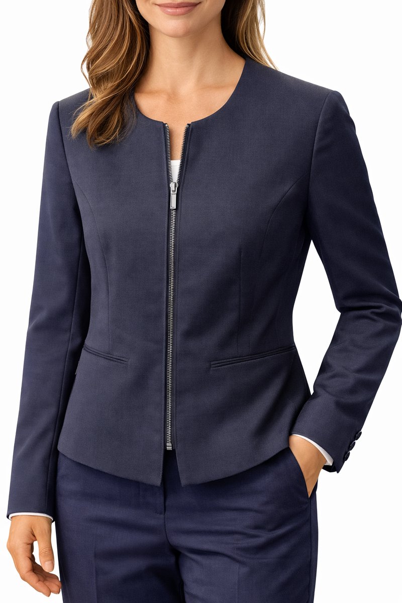 Dames blazer Greiff Modern Slim Fit – Donkerblauw – Maat 38 – Stretch – 37.5® Technologie