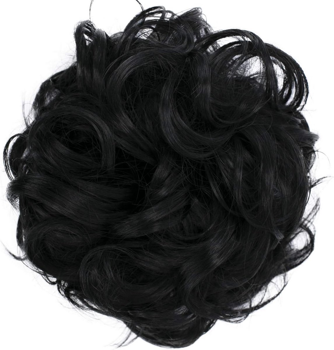 XL Haarstuk Wallen Krullend Zwart voor Bruidskapsel en Updo