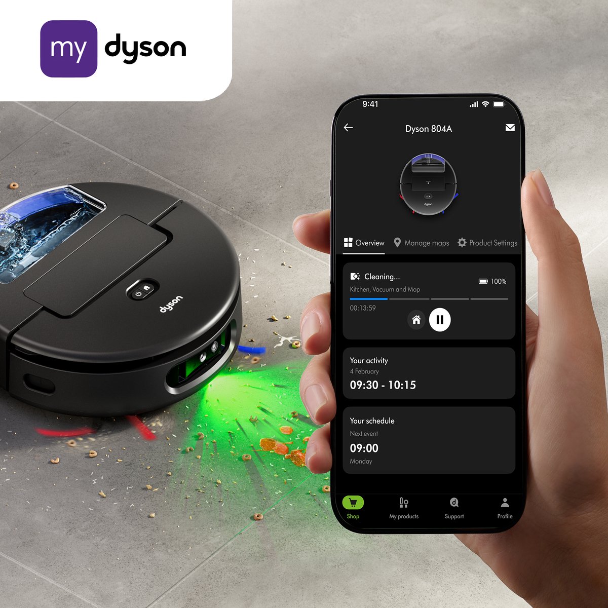 Dyson Spot+Scrub AI - Robotstofzuiger met Dweilfunctie - Dweilrobot - AI Vlekdetectie en Automatisch Leegstation - Zwart — afbeelding 7