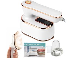 BP® Reisstrijkijzer - Mini Strijkijzer - Kleine Strijkbout - Inklapbaar - 3 Standen - Draagbaar Strijkijzer voor Vakantie & Reizen - 1190W-1300W - Wit Goud