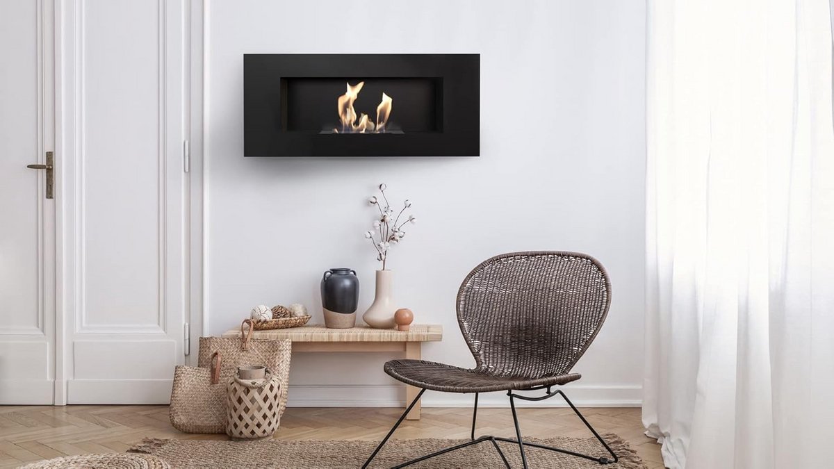Bio Ethanol Haard voor Wandmontage of Nisbouw - Veilig & Sfeervol - Inclusief Accessoires