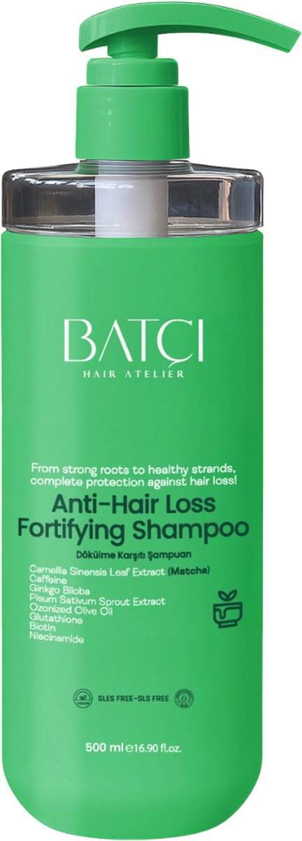 BATCI Anti Haaruitval Shampoo - Voedende Formule Verrijkt met Matcha Thee Extract voor Hoofdhuidverzorging - 500 ml
