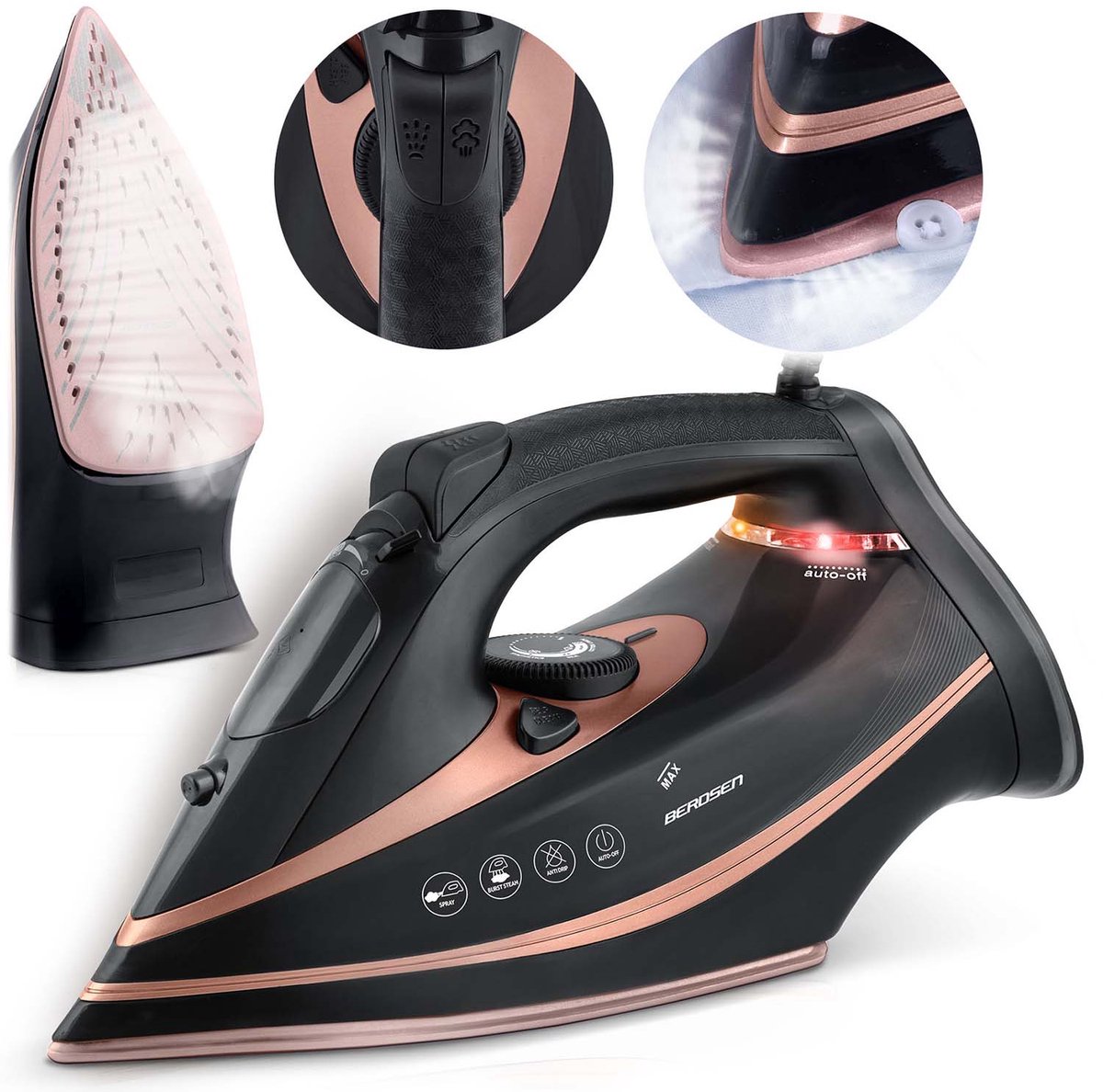 Stoomstrijkijzer 3000W Berdsen BD-332 keramische coating verticaal strijken