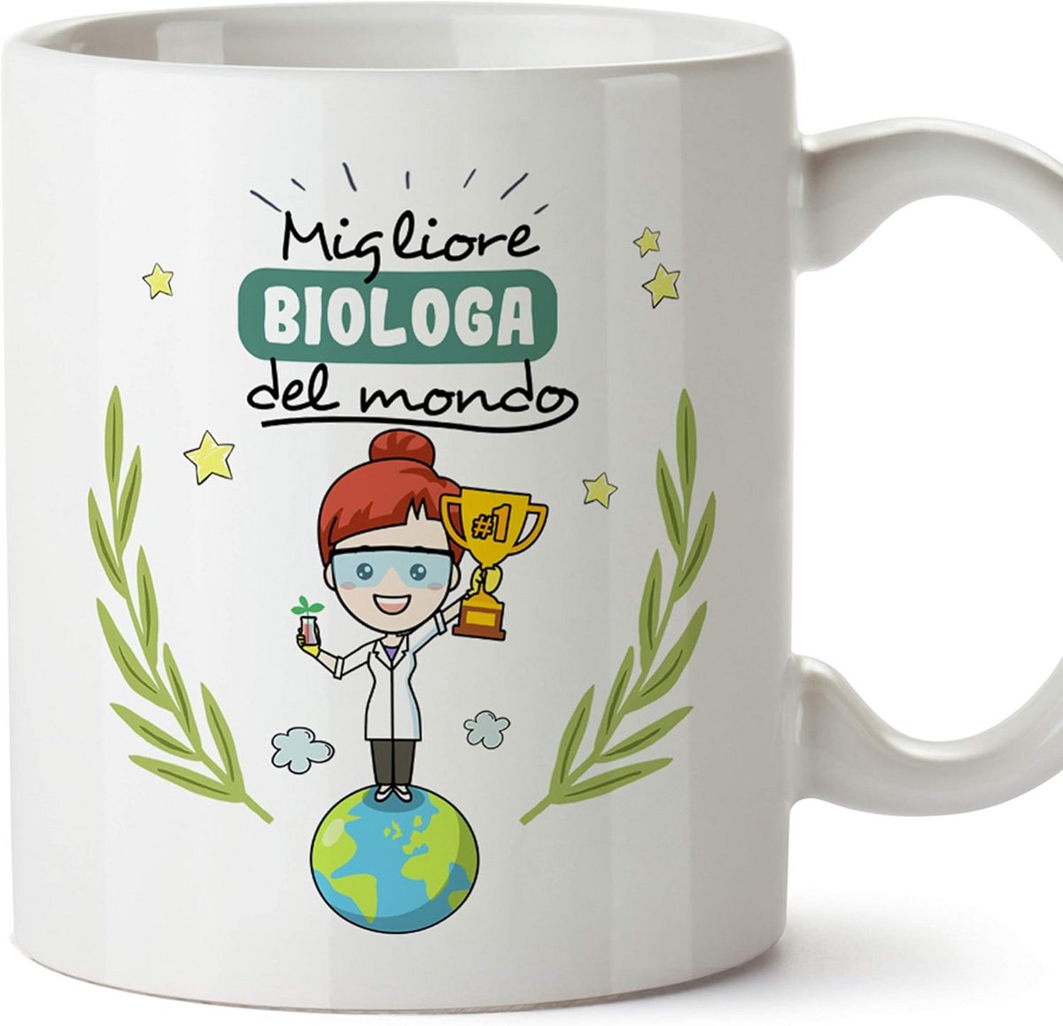 Mok met Italiaanse Tekst: Biologa (Bioloog) - Cadeau voor Afgestudeerden