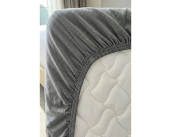 Blanche & Nuit – Hoeslaken 180x200 – 100% Katoen – Jersey Hoeslaken – Heerlijk Zacht – 170 g/m² – Strijkvrij & Ademend – Antraciet