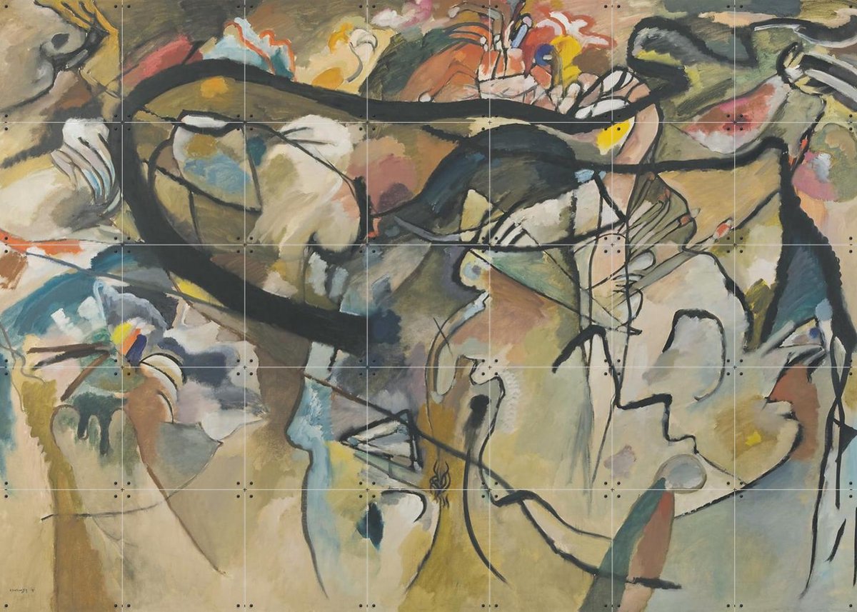 IXXI Composition V, Kandinsky & Bridgeman Images - 140 x 100 cm - Gratis ophangtool - Grote wanddecoratie en posters - Abstract, Klassiek,