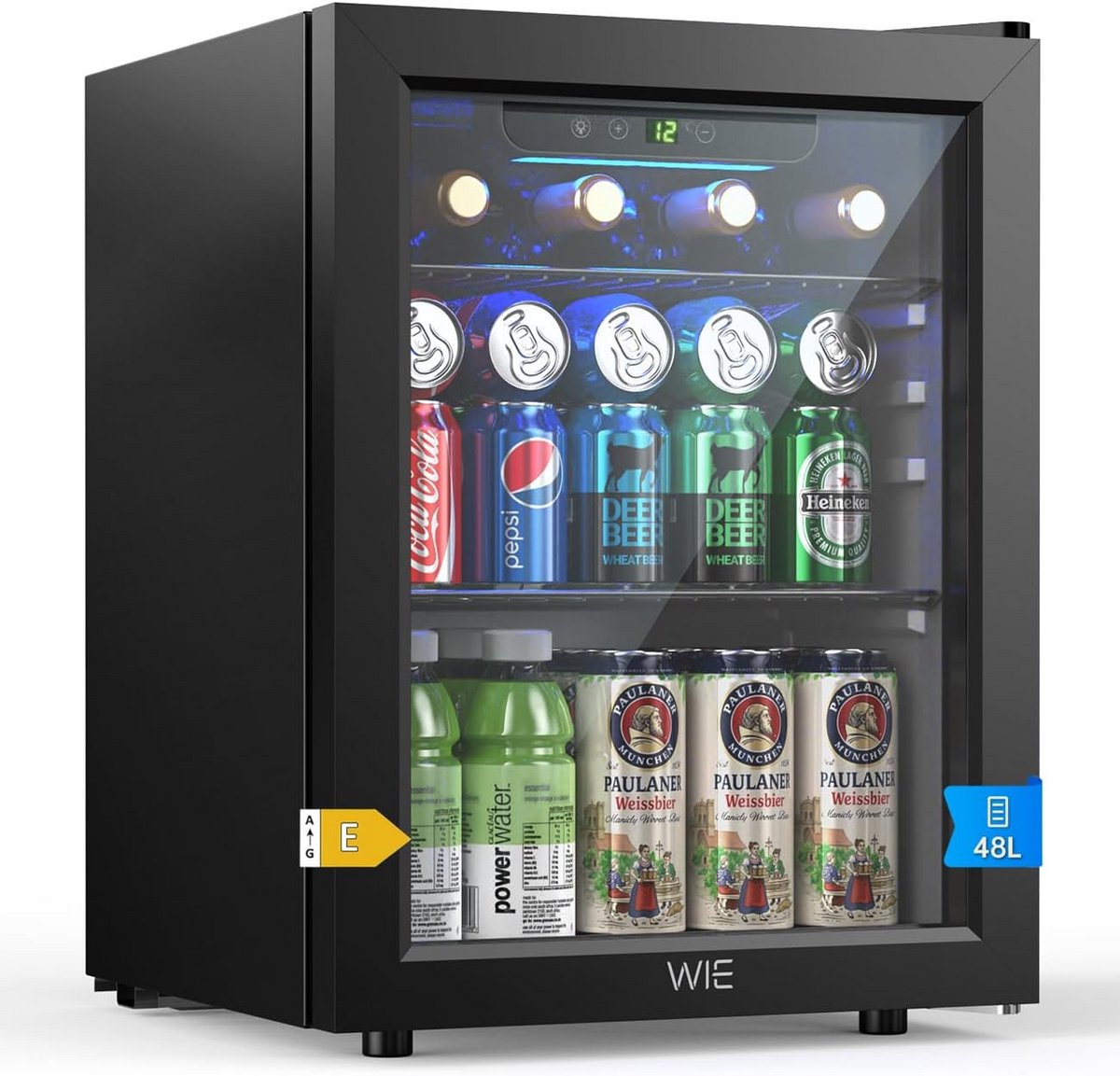 48L Mini Koelkast met Glazen Deur voor Dranken en Meer