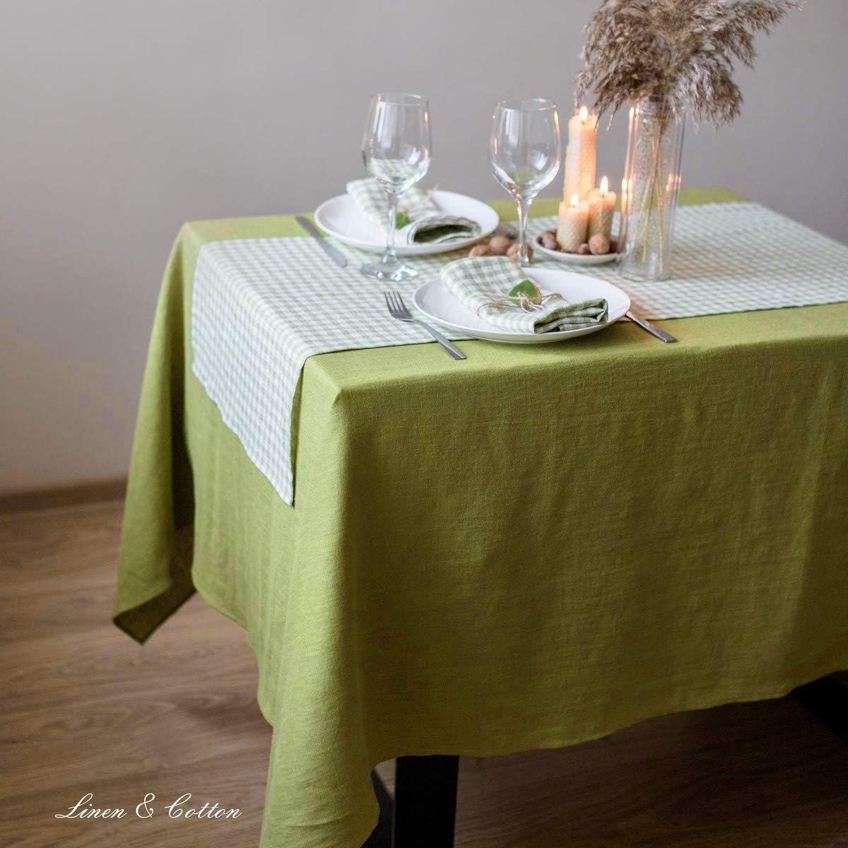 100% Linnen Tafelkleed Rechthoekig - Wasbaar en Duurzaam voor Eettafel en Salontafel