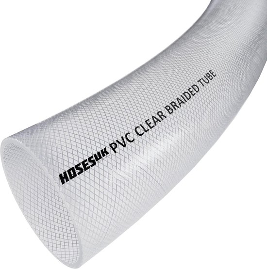 Sourcing Map Gevlochten Versterkte PVC-slang – 8 Mm Binnendiameter, 1 Meter, Transparant, Hoge Druk, Ideaal Voor Watertoepassingen En Tuinirrigatie