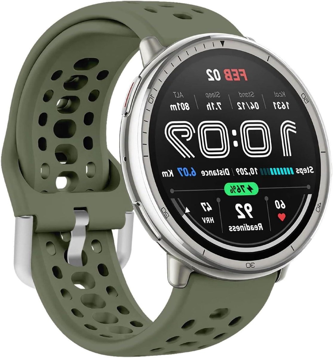 Allecto-Horlogeband - Vervanging - Siliconen - Geschikt voor smartwatches - Zacht en duurzaam - Ademend - Compatibel met diverse modellen - Marineblauw.