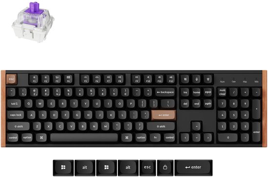 Keychron K10 HE toetsenbord special edition zwart/hout Magnetic Nebula switch