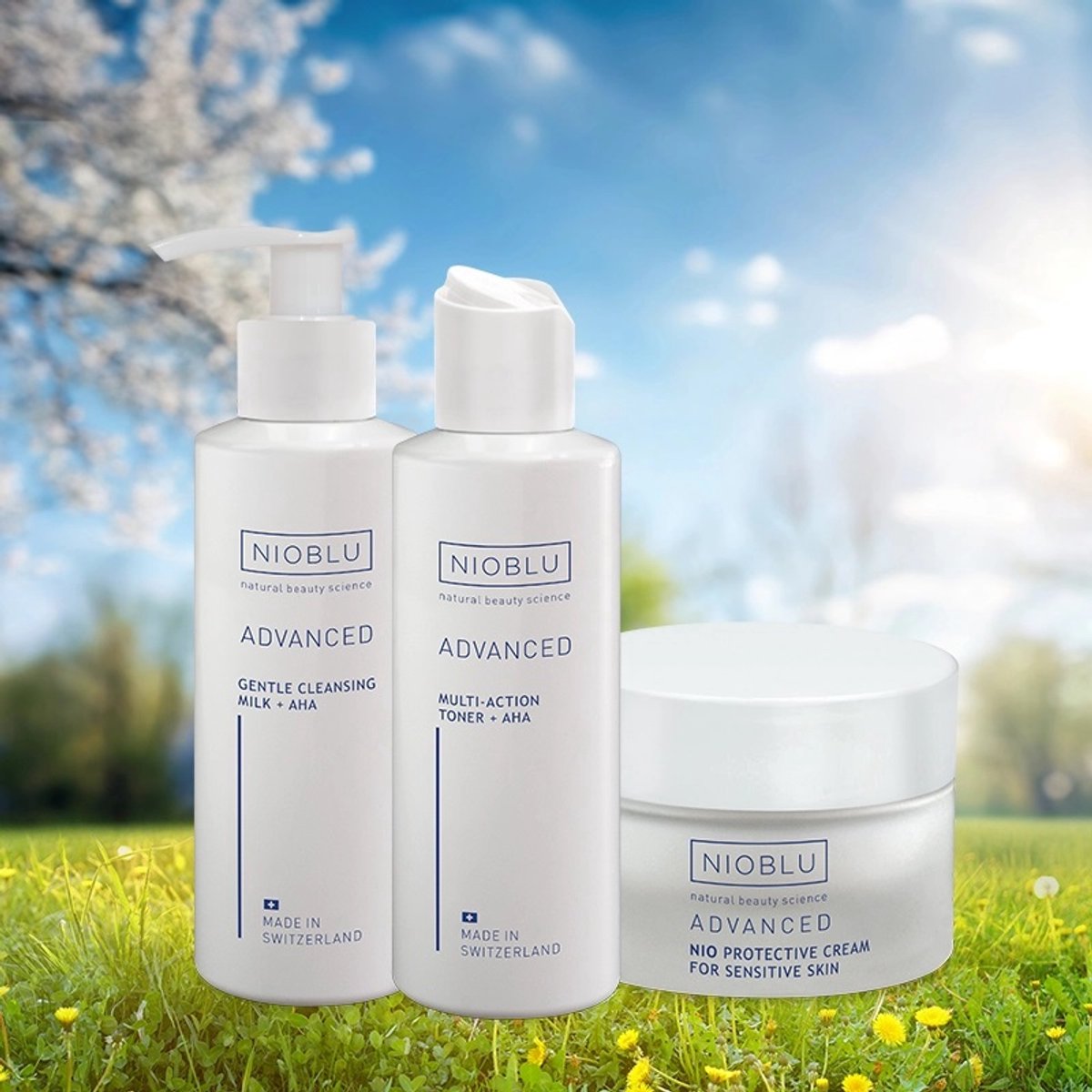 NIOBLU - Advanced- Reiniging - & - Hydratatie - set voor de droge en gevoelige huid
