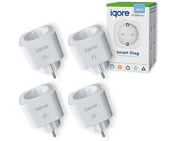 4x Slimme Stekker voor APPLE HOMEKIT- Geen hub vereist - MATTER ondersteuning - Tijdschakelaar en Energiemeter - Siri Google Home & Amazon Alexa - Gratis Smartlife App - 16A
