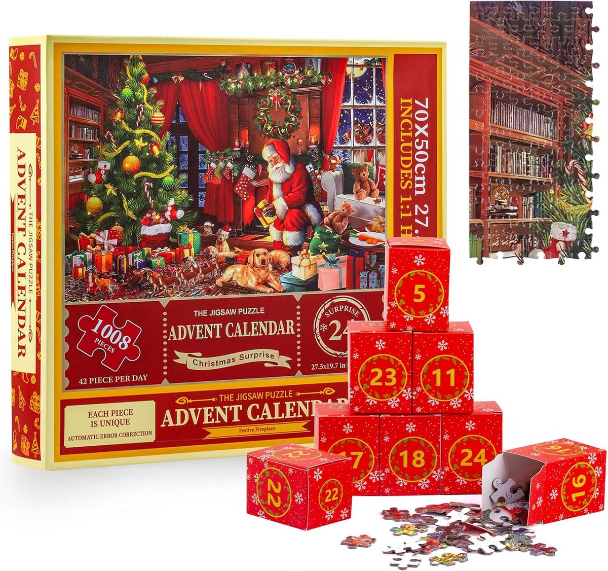 Kerst Adventskalender Puzzel 2024 met 24 Vakjes en 1008 Stukjes