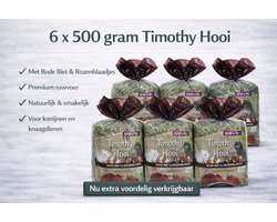 ESVE Timothy Hay Kruidenhooi - Ruwvoer - Rode Biet & Rozenblaadjes - 6 x 500 gr. konijnenvoer.