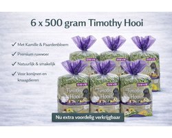 ESVE Timothy Hay Kruidenhooi - Ruwvoer - Kamille & Paardenbloem - 6 x 500 gr. konijnenvoer.
