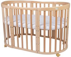 Waldin Oval Combibed 7‑in‑1 - Natural inclusief matras