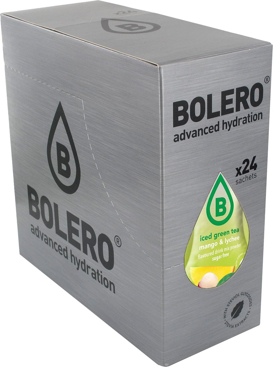 Bolero Iced Green Tea (24x8g) Mango & Lychee - Intra- & Post-Workout - Intra-Workout