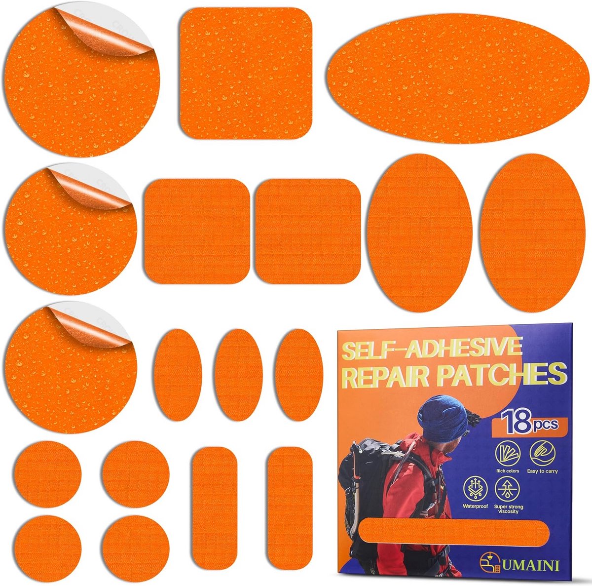 Zelfklevende Reparatiepleisters voor Donsjas en Tent - Waterdicht Nylon