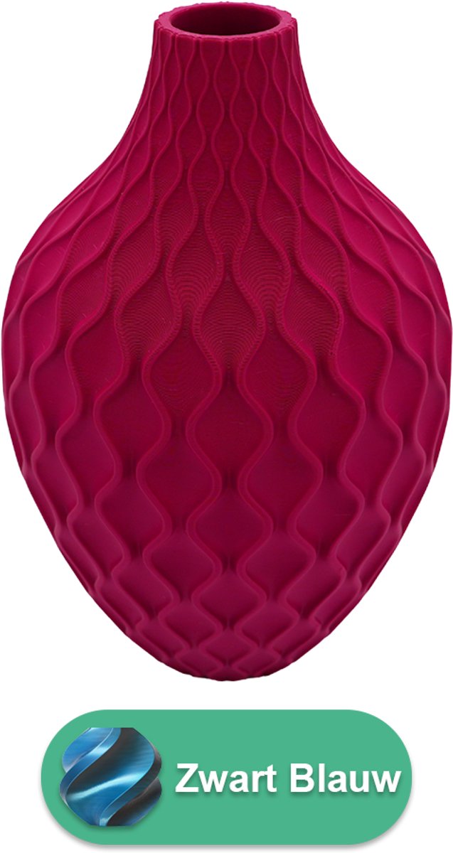 Lovora Ophira moderne vaas – Decoratieve vaas - Zwart / Blauw - 3d geprinte vaas – geschikt voor droogbloemen - 30CM