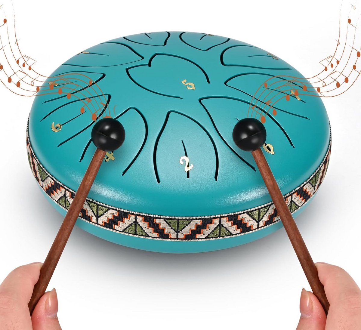Percussie Handpan Trommel 15 cm 11 Tonen C-Sleutel Inclusief Tas en Accessoires