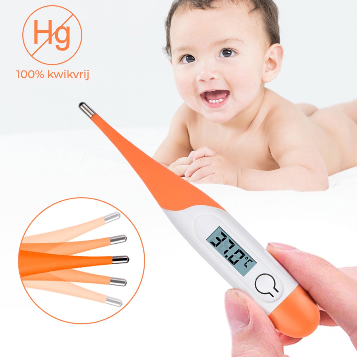 Premium Commerce® - Thermometer Baby - Lichaam - Koorts - Koortsthermometer voor volwassenen - Oranje - Incl. opbergcase! — cadeau in Cadeau-ideeën - foto 8