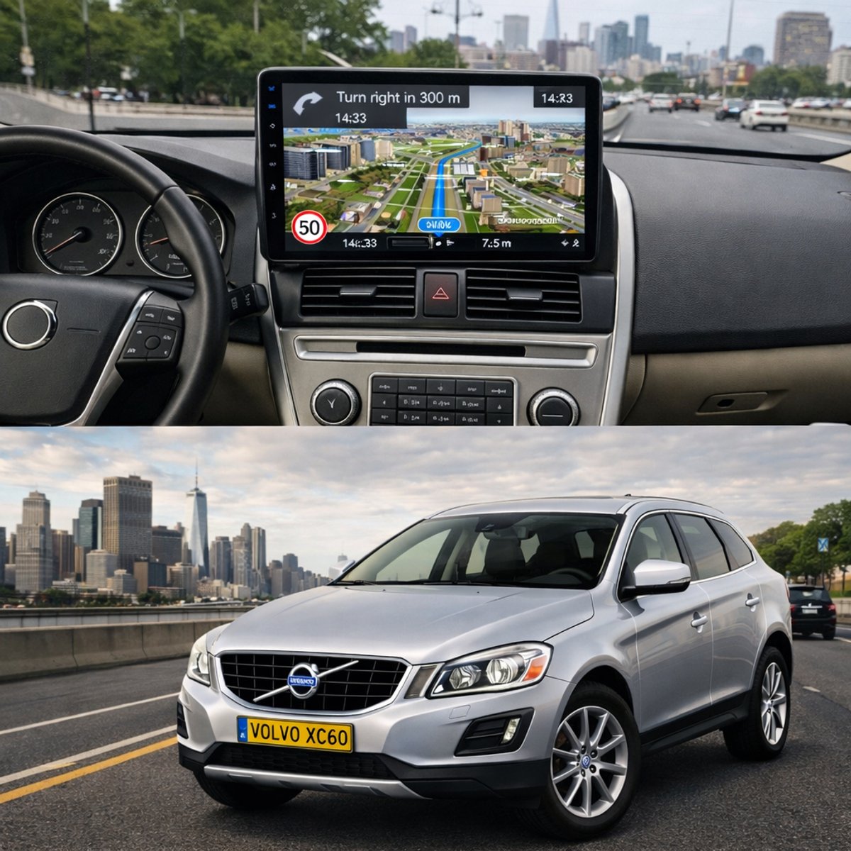 ADIVOX T4 9 inch geschikt voor Volvo XC60 2013-2017 Android 15 CarPlay/Auto/WiFi/RDS/DSP/5G/QLED/DAB+