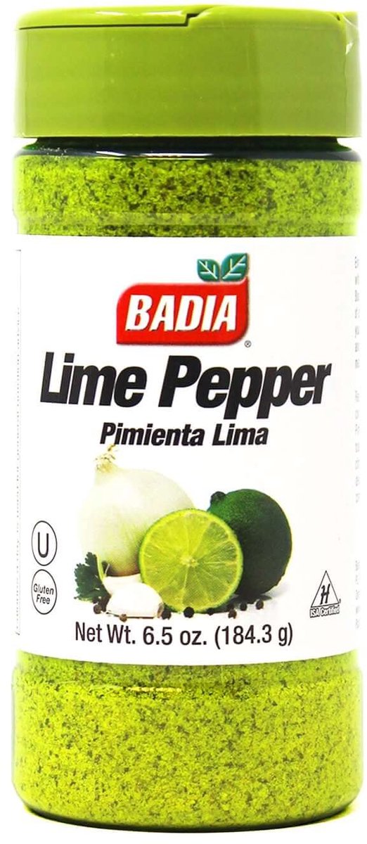 Badia Lime Pepper Kruidenmix 6.5 oz (184 g) – Citrus Peper Kruiden voor Vlees, Vis en Groenten