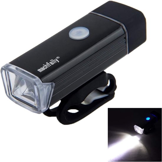 Fietslamp - Fietsverlichting - Fietslicht - 180 Lumen Usb Oplaadbare Led-Lamp Van Aluminium Met Stuurbevestiging - Voor Nachtelijke Fietstochten In De Buitenlucht - Zwart