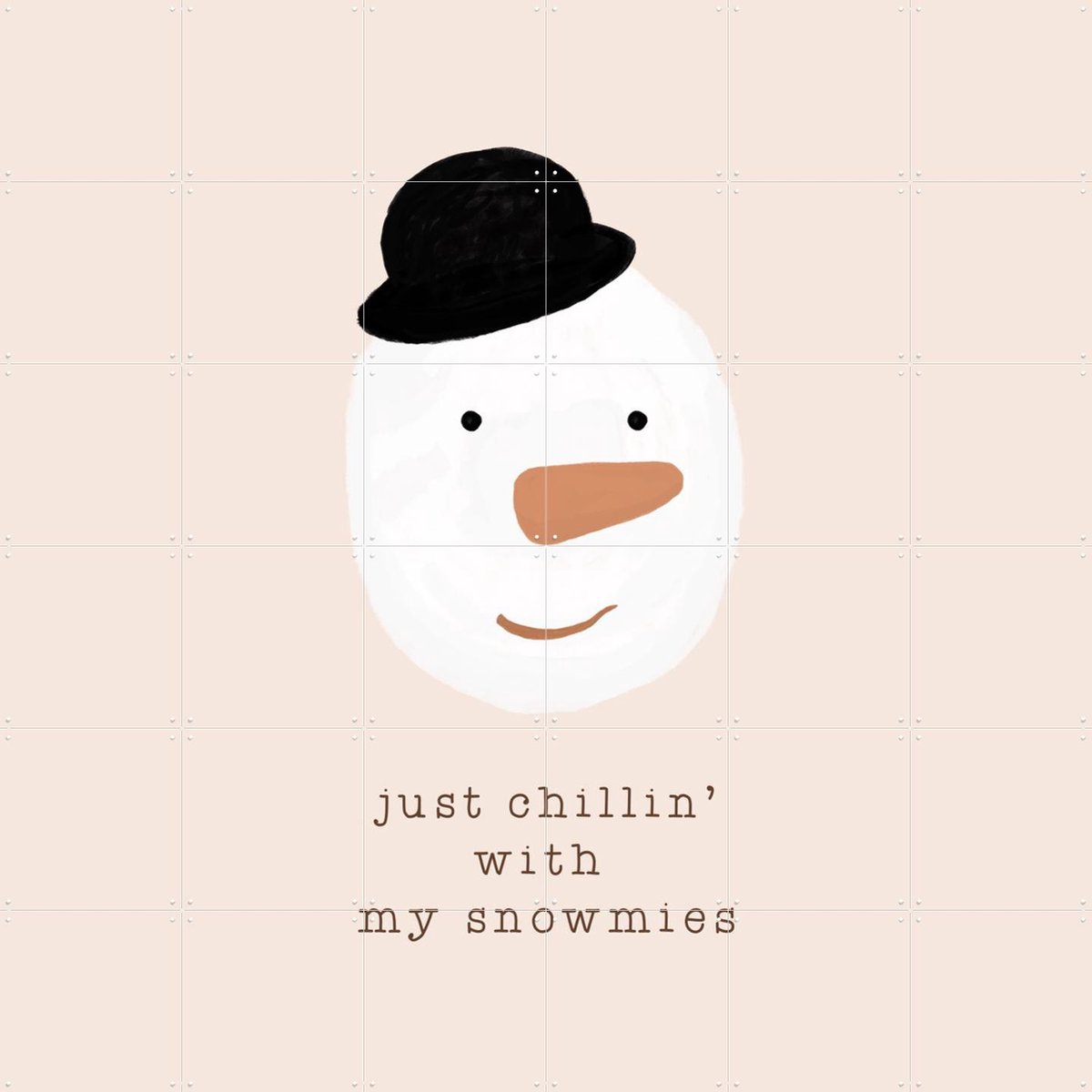 IXXI Chilling With My Snowmies, Orara Studio & Various - 120 x 120 cm - Gratis ophangtool - Grote wanddecoratie en posters Winter, Kerst
