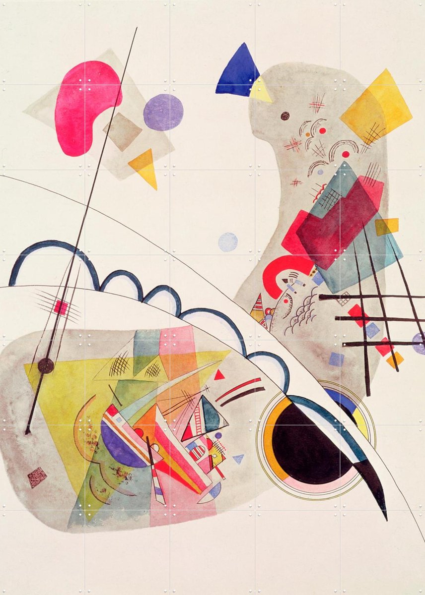 IXXI Grave Forme, Kandinsky & Bridgeman Images - 100 x 140 cm - Gratis ophangtool - Grote wanddecoratie en posters - Aquarel, Geometrische Kunst