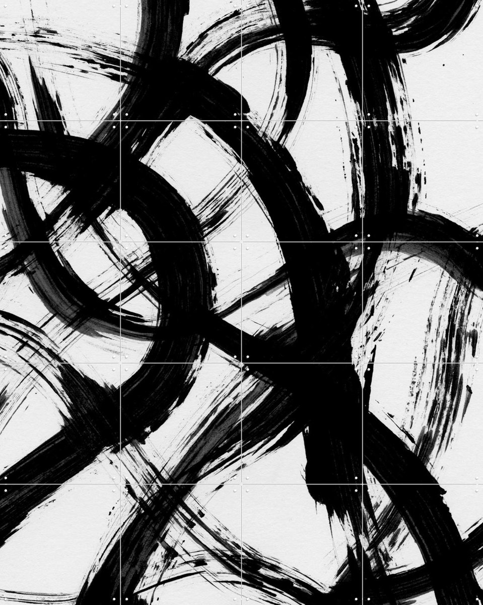 IXXI Abstract Brush Strokes 98X, Mareike Böhmer - 80 x 100 cm - Gratis ophangtool - Grote wanddecoratie en posters - Grafisch Ontwerp, Abstract