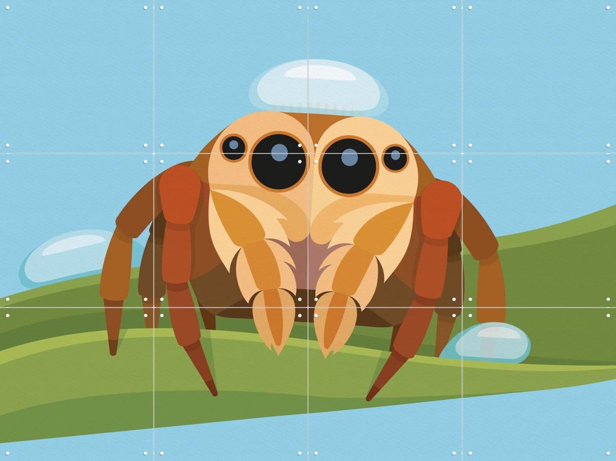 IXXI Springspin, Elke Uijtewaal - 80 x 60 cm - Gratis ophangtool - Grote wanddecoratie en posters - Grafisch Ontwerp, Cartoonesk, Illustraties