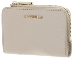 COCCINELLE Leren kaarthoes Metallic Soft Credit Card Holder Sandshell beige
