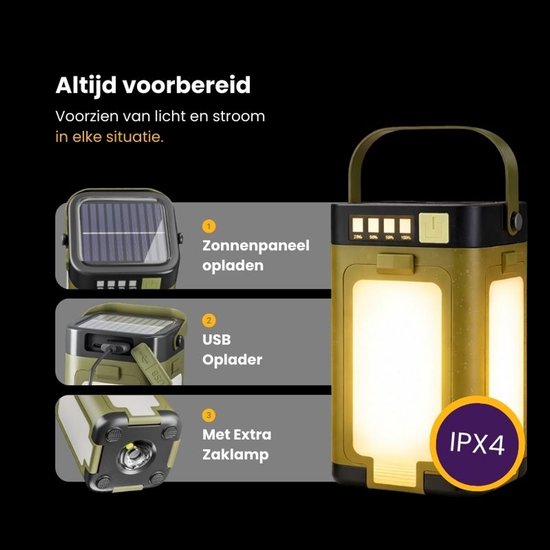 Guardyan® Noodlamp - Noodpakket - Noodlamp bij Stroomuitval - Powerbank - Noodlamp voor Thuis - Lamp - Kampeerlamp - Noodlamp Zonneenergie - IPX4 - 2 Stuks van Guardyan — afbeelding 3