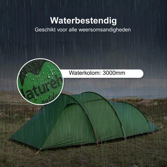 Rolu Tent - Tent Voor 3 á 4 Personen - Familietent - Tunneltent - Waterdicht - Lichtgewicht - Compact Formaat Opbergen van Merkloos — afbeelding 2