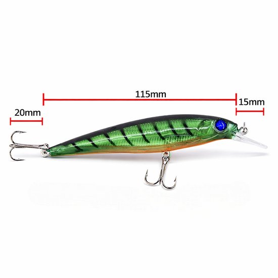 S&D - Minnow Plug Set 10 Stuks - 14 cm 13 g - Rammelend Pluggen met realistische beweging - voor Snoek, Baars, Roofvis & Forel van S&D — afbeelding 4