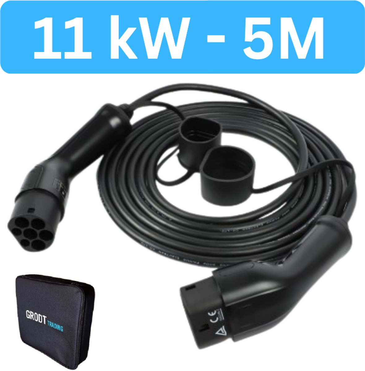 Laadkabel Type 2 16A 3 Fase | 11 kW | 5 meter