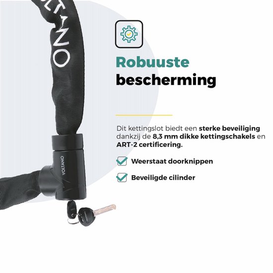 Voltano ART2 Kettingslot Pro - Zwart - 110 CM - ART 2 Slot — afbeelding 4