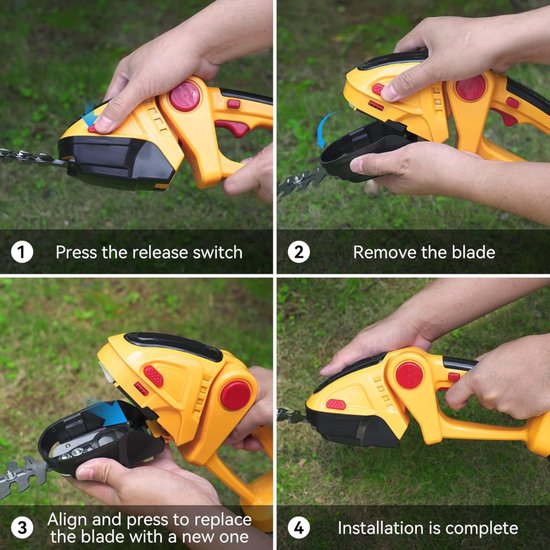Draadloze heggenschaar, elektrische heggenschaar, draadloze grastrimmer, handgrasmaaier voor tuin, gazon en grasveld van Merkloos	 — afbeelding 4