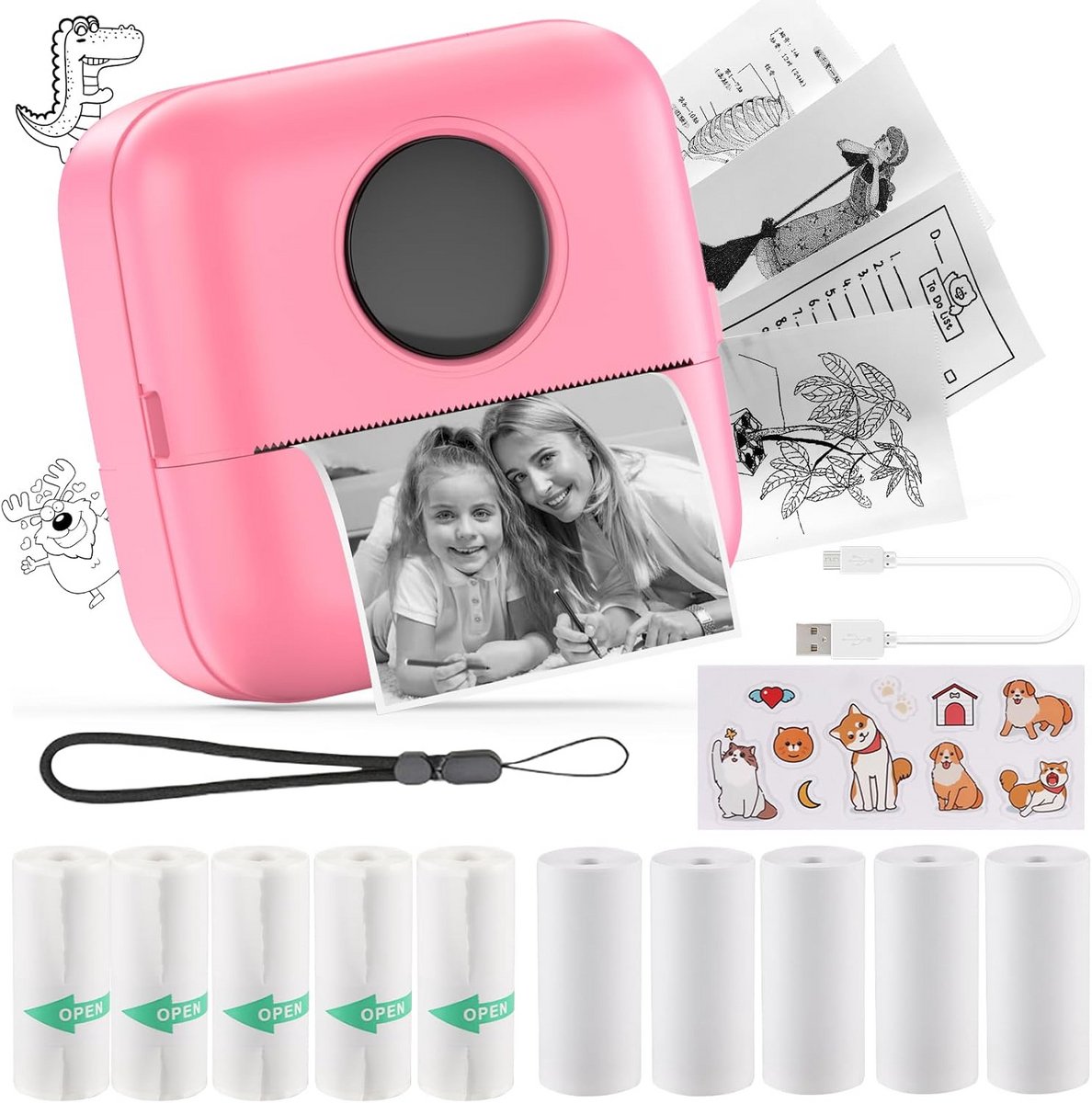 Draagbare Mini-printer voor Labels en Foto's met Thermisch Papier